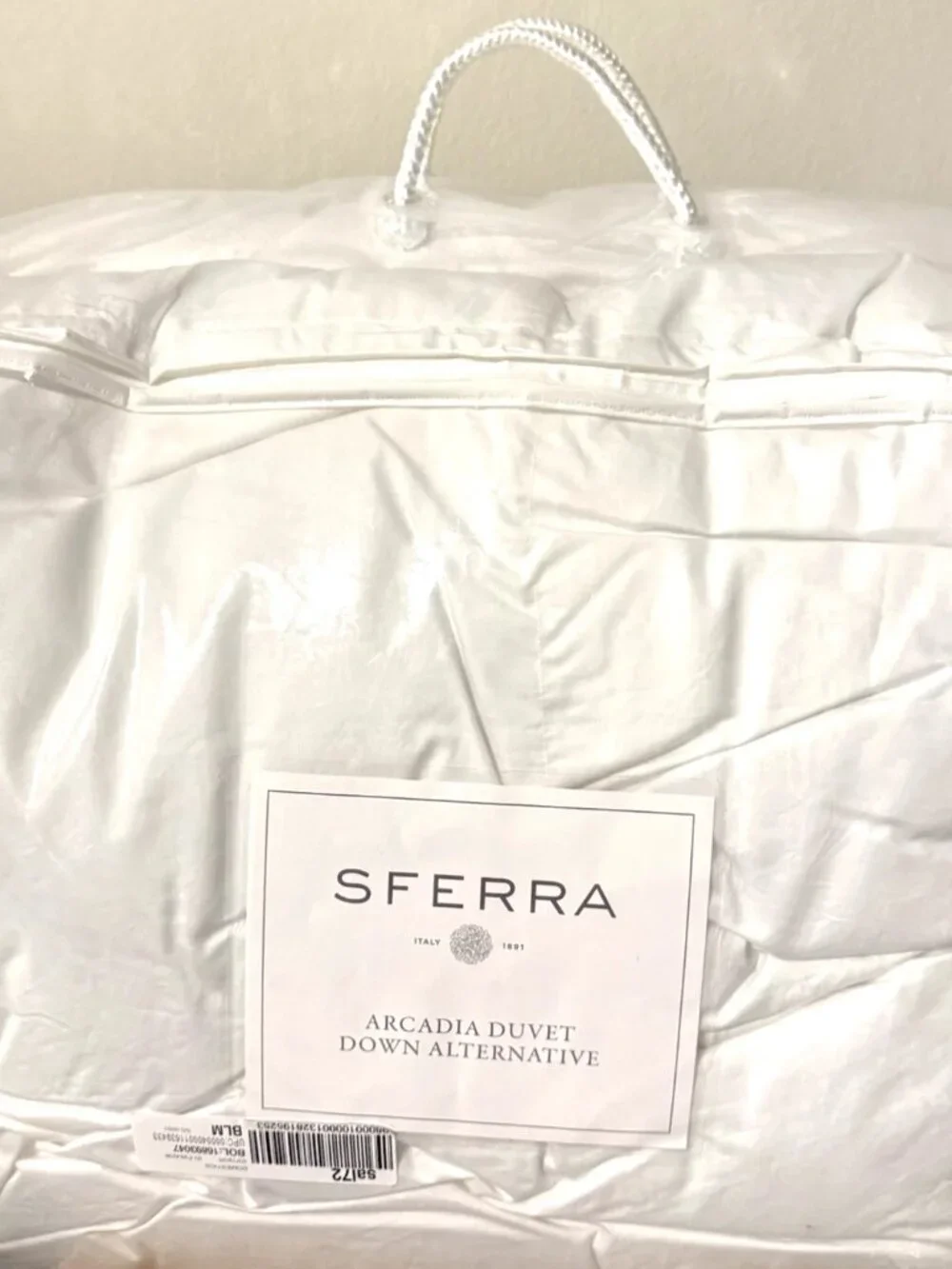 SFERRA Arcadia King Medium Down Alternative Duvet Comforter White 108x94